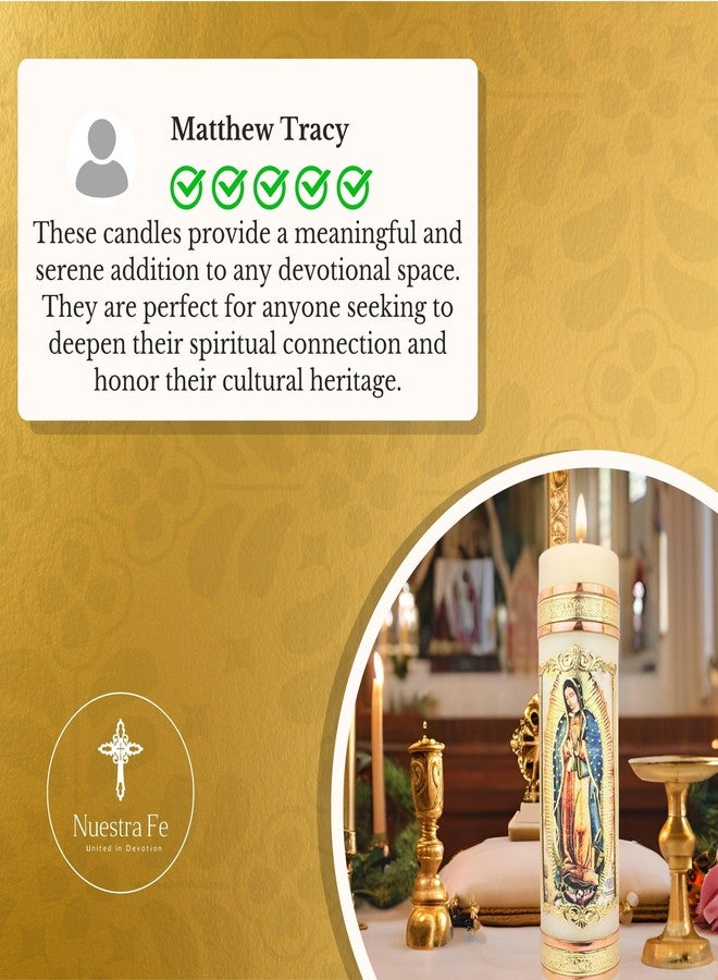 Nuestra Fe The Magnificient Prayer Candles Collection - Our Lady of Guadalupe Religious Candles - Catholic Candle cirios religiosos catolicos Jesus Candle st Jude - veladoras mexicanas velas para bautizo - Image 4